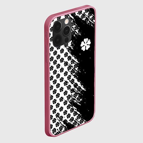 Чехол iPhone 12 Pro Max Манга чёрный клевер / 3D-Малиновый – фото 2