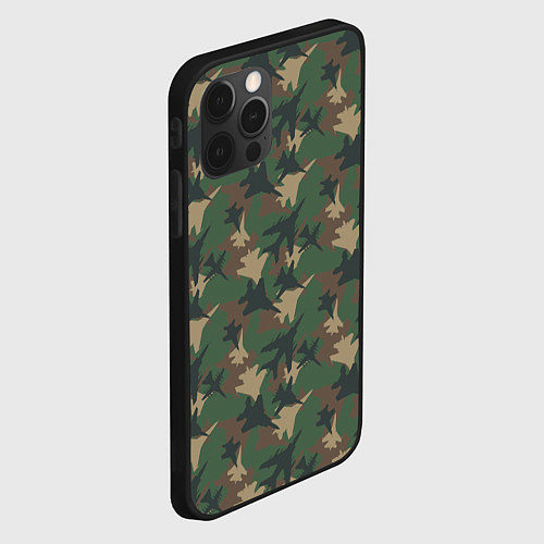 Чехол iPhone 12 Pro Max Самолёты камуфляж / 3D-Черный – фото 2