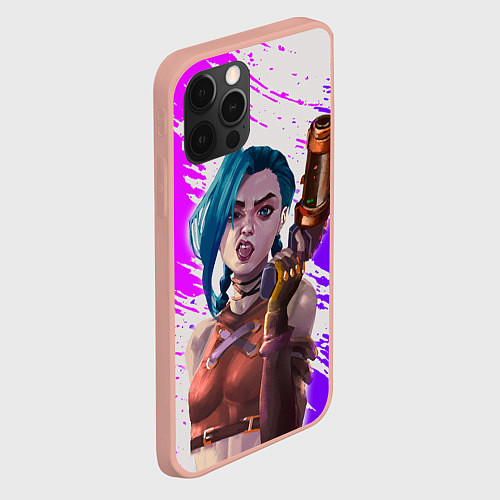 Чехол iPhone 12 Pro Max ДЕРЗКАЯ ДЖИНКС Arcane League Of Legends / 3D-Светло-розовый – фото 2