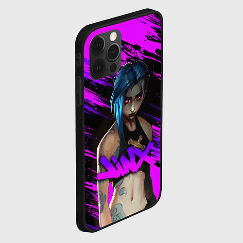 Чехол iPhone 12 Pro Max League Of Legends ДЖИНКС НЕОН NEON / 3D-Черный – фото 2