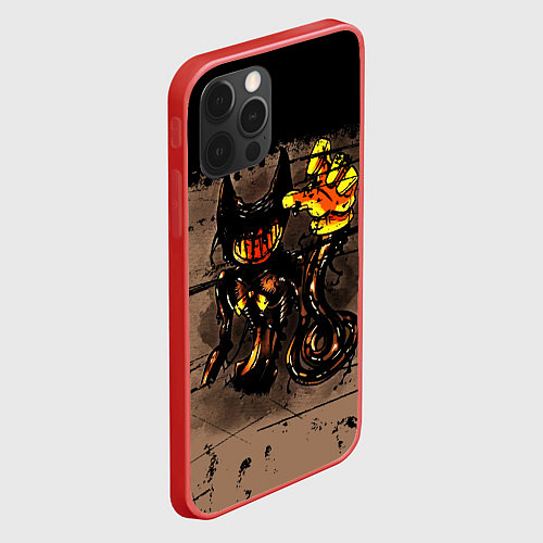 Чехол iPhone 12 Pro Max Bendy And The Ink Machine мрачный / 3D-Красный – фото 2
