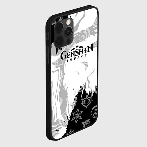 Чехол iPhone 12 Pro Max Genshin Impact электро стихия / 3D-Черный – фото 2