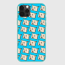 Чехол для iPhone 12 Pro Max Screaming woman cat, цвет: 3D-мятный