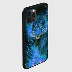 Чехол для iPhone 12 Pro Max Водяной голубой Тигр, цвет: 3D-черный — фото 2