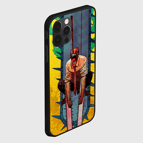 Чехол iPhone 12 Pro Max Chainsaw Man - Дэндзи / 3D-Черный – фото 2