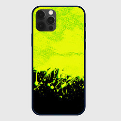 Чехол для iPhone 12 Pro Max НЕОНОВЫЕ БРЫЗГИ КРАСКИ, цвет: 3D-черный