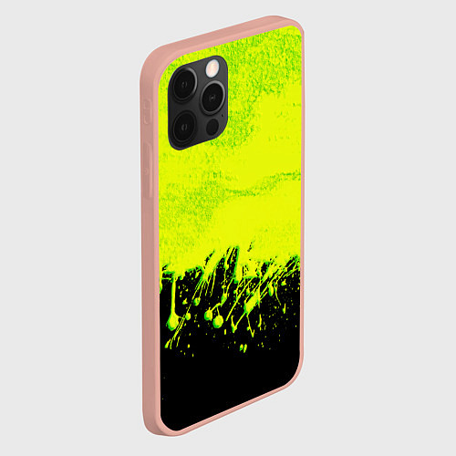 Чехол iPhone 12 Pro Max НЕОНОВЫЕ БРЫЗГИ КРАСКИ / 3D-Светло-розовый – фото 2