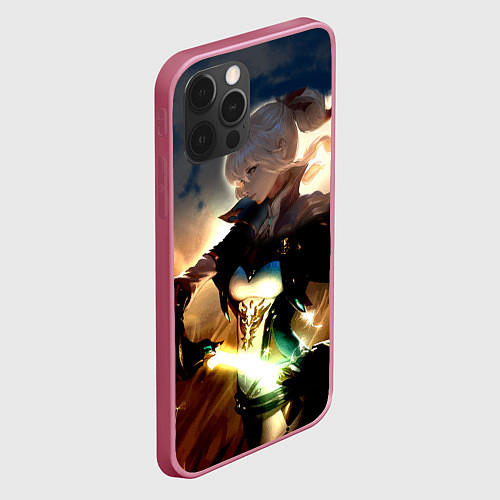 Чехол iPhone 12 Pro Max Genshin Impact Топ / 3D-Малиновый – фото 2