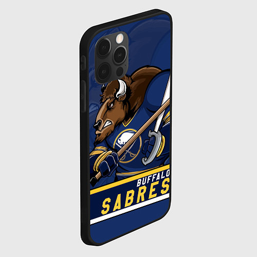 Чехол iPhone 12 Pro Max Баффало Сейберз, Buffalo Sabres / 3D-Черный – фото 2