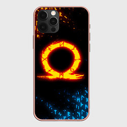 Чехол для iPhone 12 Pro Max GOD OF WAR CRATOS FIRE SYMBOL RUNE, цвет: 3D-светло-розовый