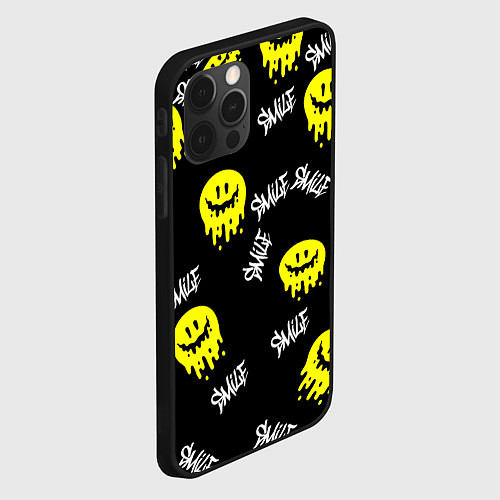 Чехол iPhone 12 Pro Max SMILE smile граффити / 3D-Черный – фото 2