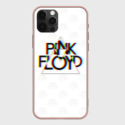Чехол для iPhone 12 Pro Max PINK FLOYD LOGO ПИНК ФЛОЙД ГЛИТЧ, цвет: 3D-светло-розовый