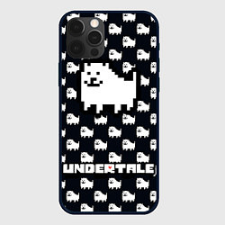 Чехол для iPhone 12 Pro Max UNDERTALE DOG AND LOGO УНДЕРТАЛЕ, цвет: 3D-черный