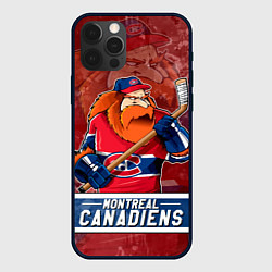 Чехол для iPhone 12 Pro Max Монреаль Канадиенс, Montreal Canadiens Маскот, цвет: 3D-черный
