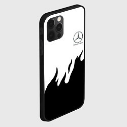 Чехол для iPhone 12 Pro Max Mercedes-Benz нарисованный огонь, цвет: 3D-черный — фото 2