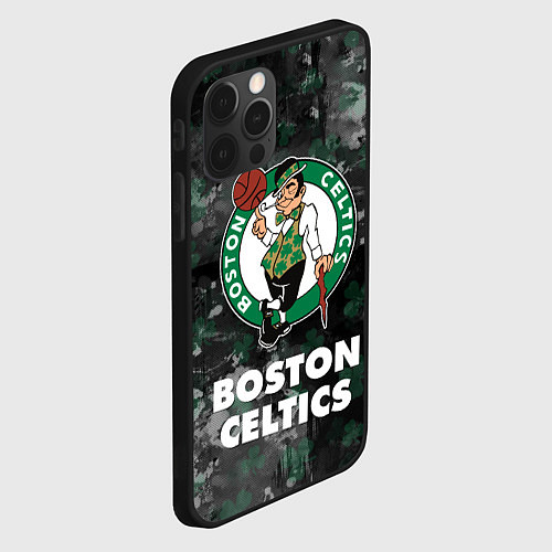 Чехол iPhone 12 Pro Max Бостон Селтикс, Boston Celtics, НБА / 3D-Черный – фото 2