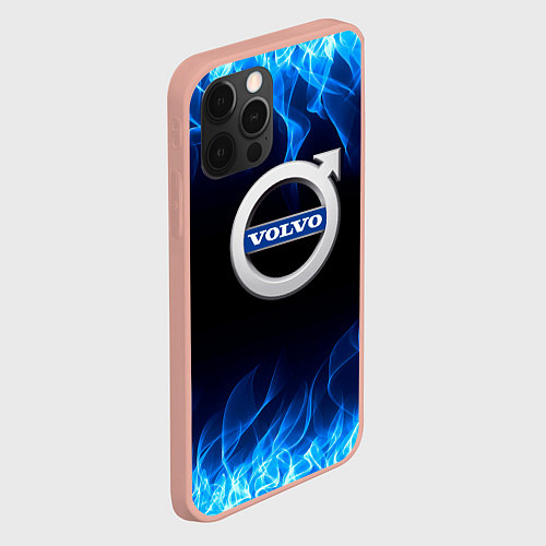 Чехол iPhone 12 Pro Max Volvo - Огонь / 3D-Светло-розовый – фото 2