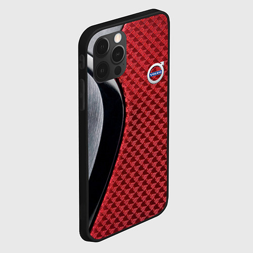 Чехол iPhone 12 Pro Max Volvo Logo Texture / 3D-Черный – фото 2