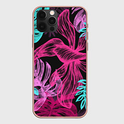 Чехол для iPhone 12 Pro Max Папоротниковый неон, цвет: 3D-светло-розовый