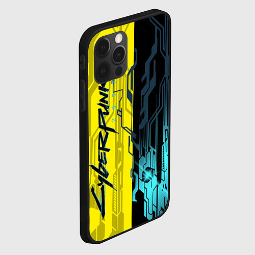 Чехол iPhone 12 Pro Max CYBERPUNK 2077 Логотип / 3D-Черный – фото 2