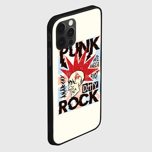 Чехол iPhone 12 Pro Max Punk Rock Панк / 3D-Черный – фото 2