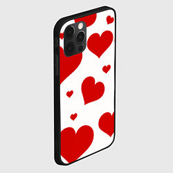 Чехол для iPhone 12 Pro Max Красные сердечки Heart, цвет: 3D-черный — фото 2