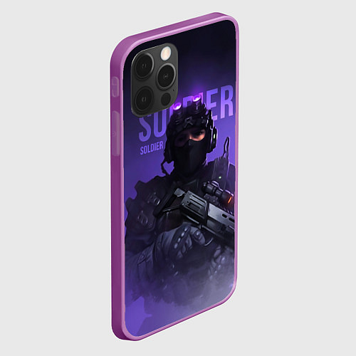 Чехол iPhone 12 Pro Max Military soldier / 3D-Сиреневый – фото 2