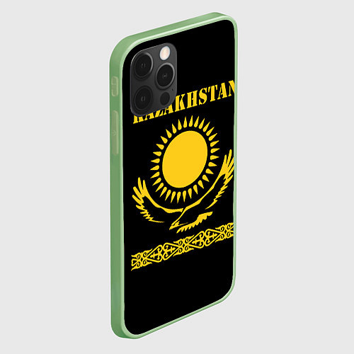 Чехол iPhone 12 Pro Max KAZAKHSTAN Казахстан / 3D-Салатовый – фото 2