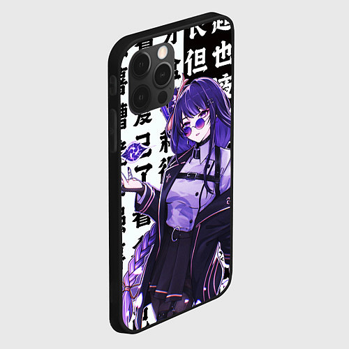 Чехол iPhone 12 Pro Max Genshin Impact: Сегун Райдэн / 3D-Черный – фото 2