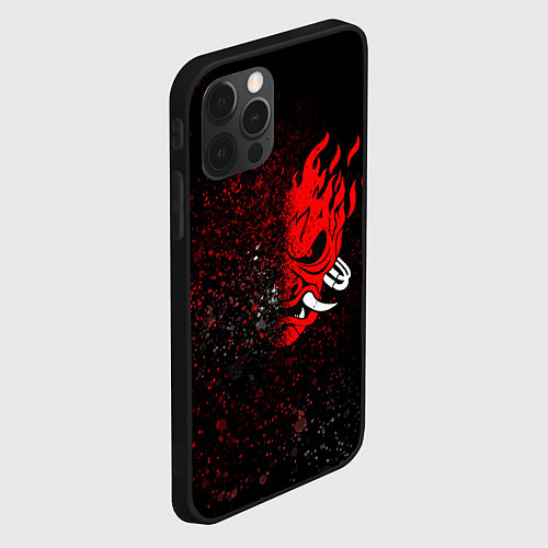 Чехол iPhone 12 Pro Max SAMURAI CYBERPUNK 2077 КИБЕРПАНК 2077 БРЫЗГИ / 3D-Черный – фото 2