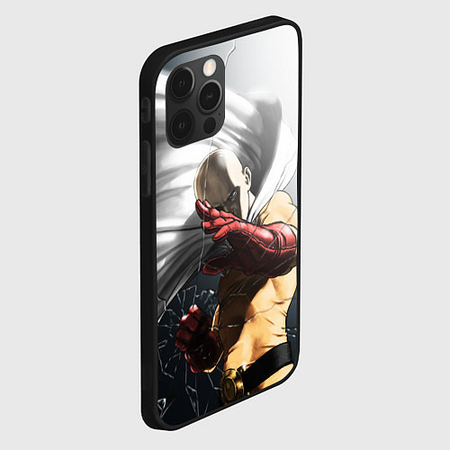 Чехол iPhone 12 Pro Max One Punch Man - Сайтама / 3D-Черный – фото 2