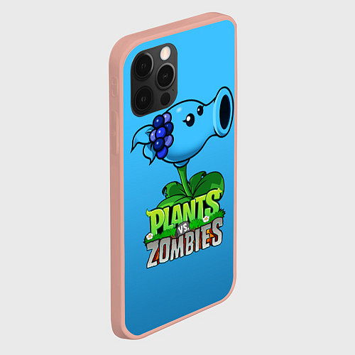 Чехол iPhone 12 Pro Max Plants vs Zombies - Морозный Горох / 3D-Светло-розовый – фото 2