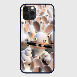 Чехол для iPhone 12 Pro Max Куча бешеных кроликов, цвет: 3D-черный
