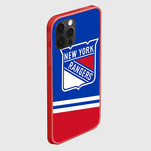 Чехол iPhone 12 Pro Max New York Rangers Нью Йорк Рейнджерс / 3D-Красный – фото 2