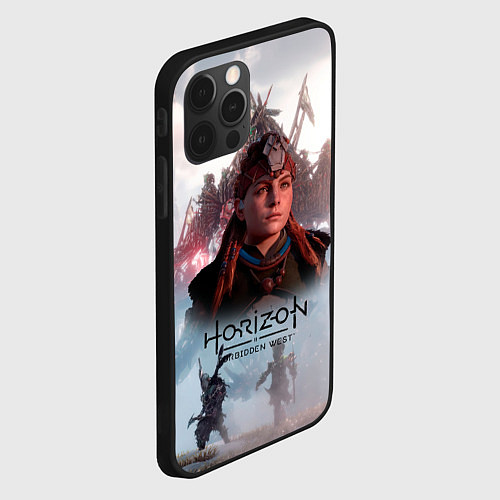 Чехол iPhone 12 Pro Max Элой Horizon Forbidden West game / 3D-Черный – фото 2