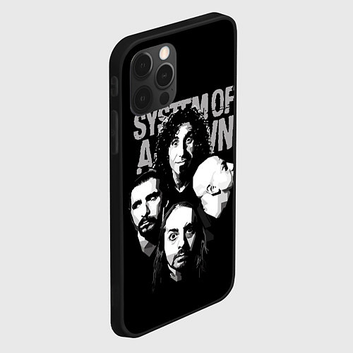 Чехол iPhone 12 Pro Max System of a Down рок группа / 3D-Черный – фото 2