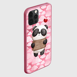 Чехол для iPhone 12 Pro Max Панда с сердечком love, цвет: 3D-малиновый — фото 2