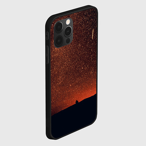 Чехол iPhone 12 Pro Max Золотое небо / 3D-Черный – фото 2