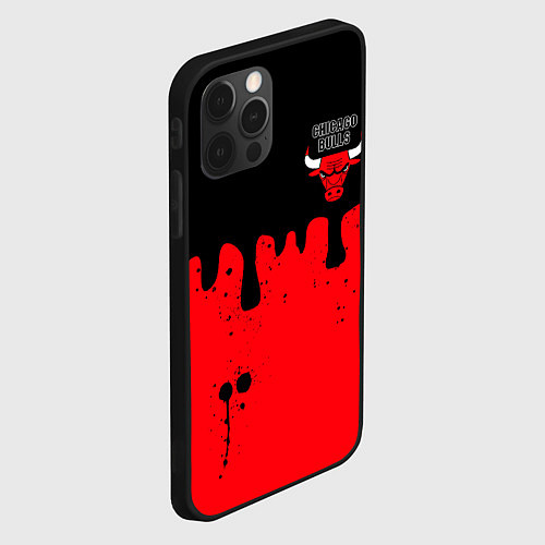 Чехол iPhone 12 Pro Max Chicago Bulls Чикаго Буллз Логотип / 3D-Черный – фото 2