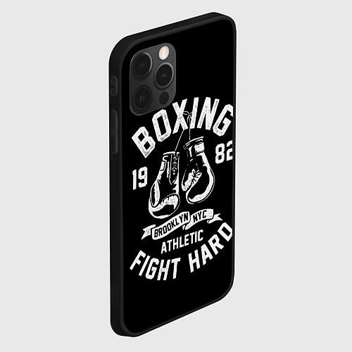 Чехол iPhone 12 Pro Max БОКС, БОКСЕРСКИЕ ПЕРЧАТКИ BOXING / 3D-Черный – фото 2