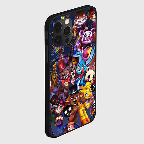 Чехол iPhone 12 Pro Max Cute Fnaf Pattern / 3D-Черный – фото 2