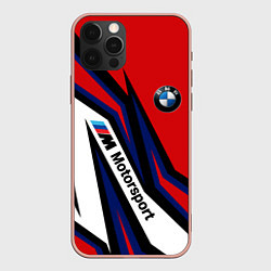 Чехол для iPhone 12 Pro Max БМВ МОТОСПОРТ BMW MOTOSPORT, цвет: 3D-светло-розовый