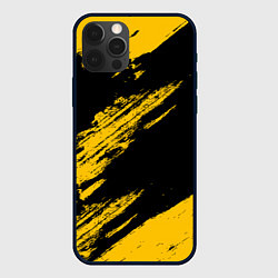 Чехол для iPhone 12 Pro Max BLACK AND YELLOW GRUNGE ГРАНЖ, цвет: 3D-черный