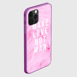 Чехол для iPhone 12 Pro Max Make love not var, цвет: 3D-сиреневый — фото 2