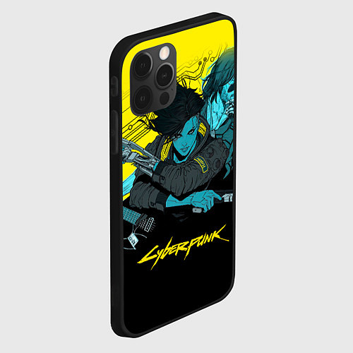 Чехол iPhone 12 Pro Max Ви и Джонни Cyberpunk 2077 Vi johnny / 3D-Черный – фото 2