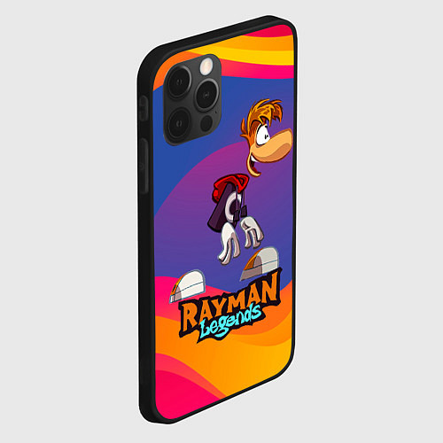 Чехол iPhone 12 Pro Max Rayman абстрактные волны / 3D-Черный – фото 2