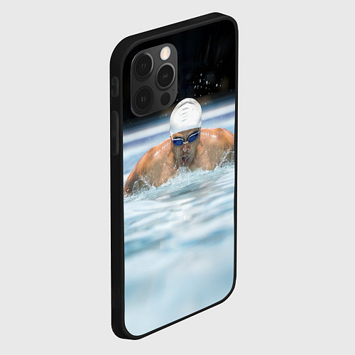 Чехол iPhone 12 Pro Max Плавание Пловец / 3D-Черный – фото 2