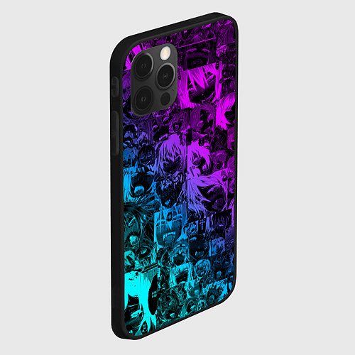 Чехол iPhone 12 Pro Max AHEGAO NEON GIRL НЕОНОВЫЙ АХЕГАО / 3D-Черный – фото 2