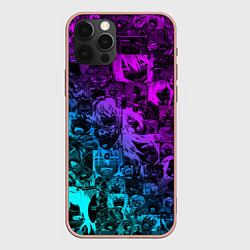 Чехол для iPhone 12 Pro Max AHEGAO NEON GIRL НЕОНОВЫЙ АХЕГАО, цвет: 3D-светло-розовый