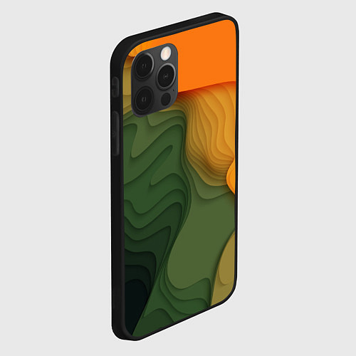 Чехол iPhone 12 Pro Max Зеленые дюны / 3D-Черный – фото 2